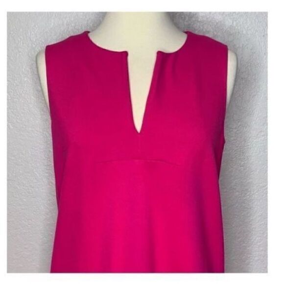 Kate Spade Women’s Size 2 Keri Shift Mini Dress Pink Ponte Stretch Split Neck - Picture 5 of 12